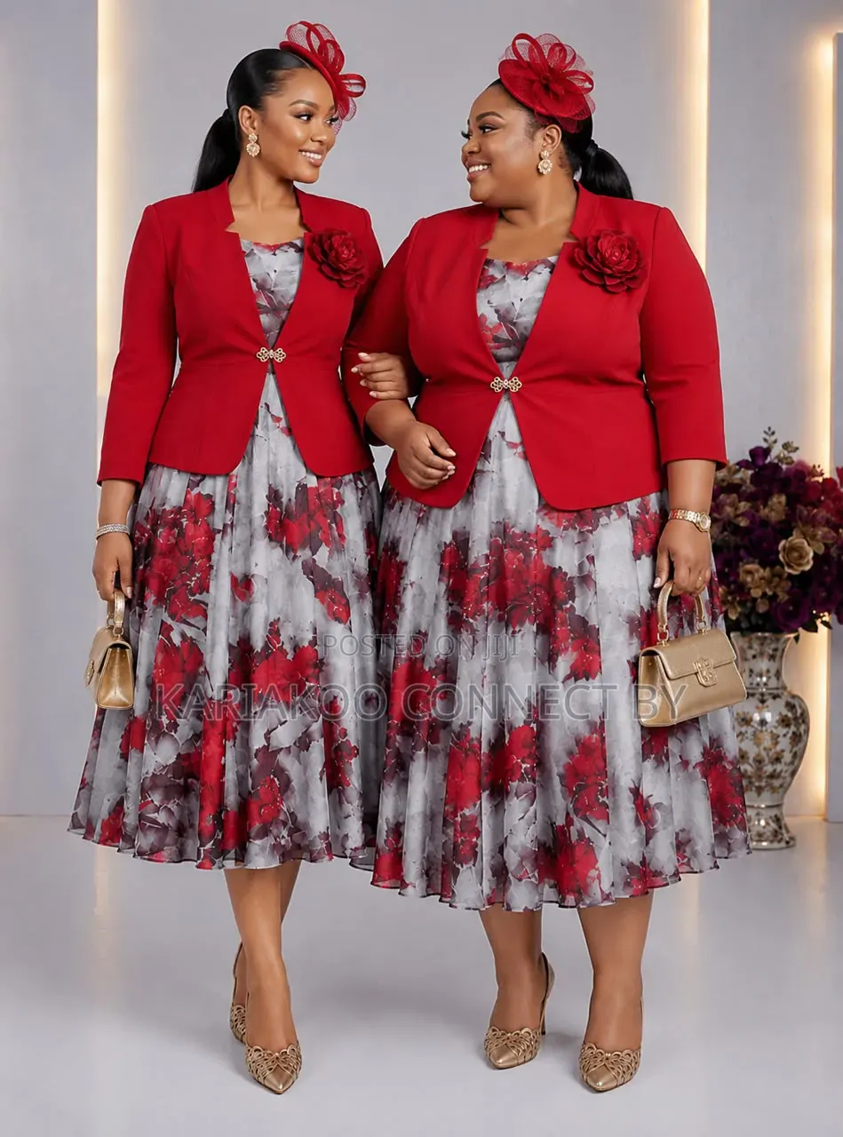 Luxury 2-Piece Chiffon Dress Blazer Set