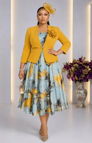 Luxury 2-Piece Chiffon Dress Blazer Set