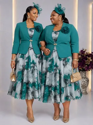 Luxury 2-Piece Chiffon Dress Blazer Set