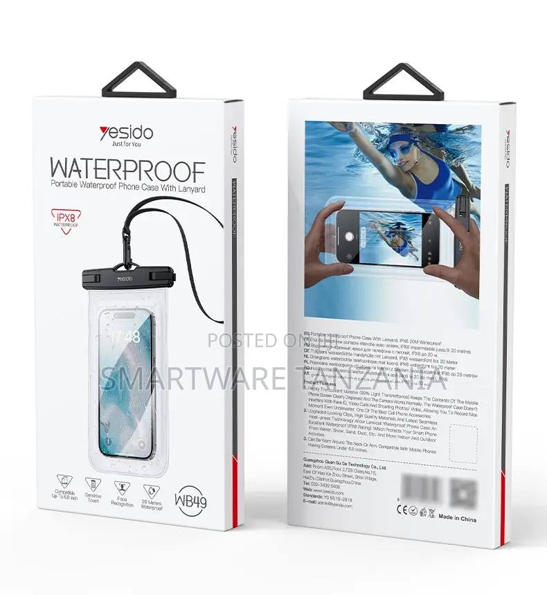 Yesido Waterproof Phone Case With Lanyard, IPX8 Rating, 6.8-Inch