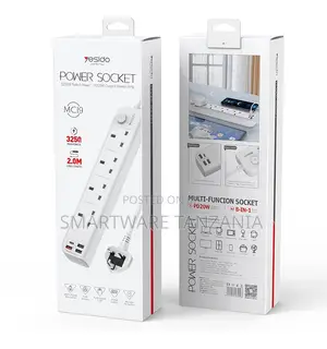 Yesido Power Socket PD20W Multi-Function Power Strip, 6 Outlets, 2m