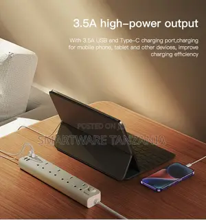 Yesido Power Socket PD20W Multi-Function Power Strip, 6 Outlets, 2m