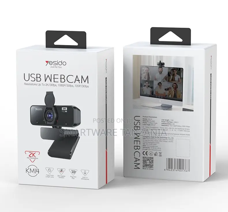 Yesido USB Webcam, 1080p/30fps, 720p/30fps With Microphone