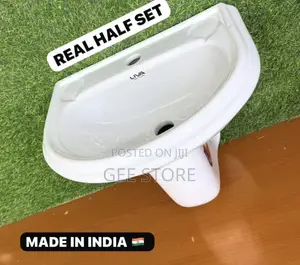 Wall-Hung Ceramic Half-Pedestal Washbasin