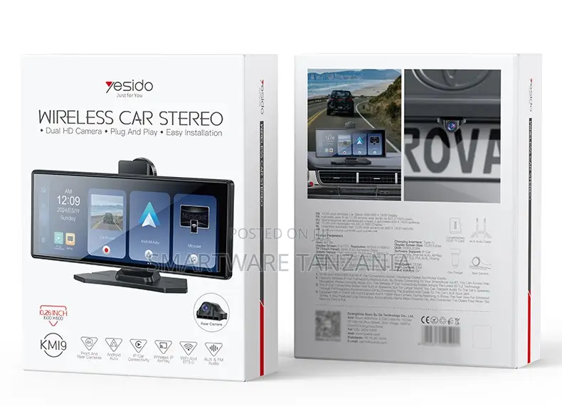 Yesido KM19 Wireless Car Stereo With Dual HD Camera 10.26-Inch Display