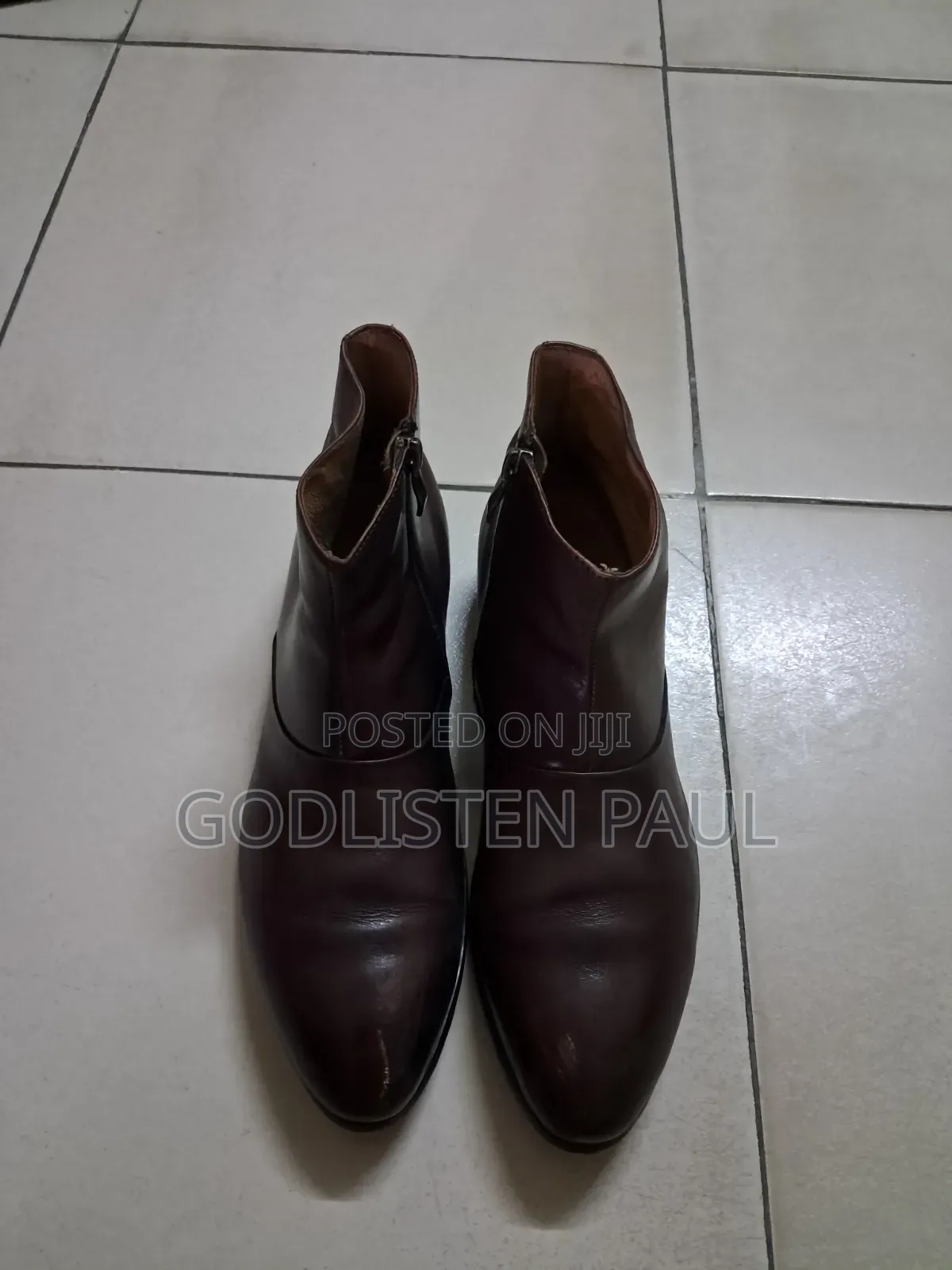 Clark Dark Brown Classy Leather Boots, Size 41