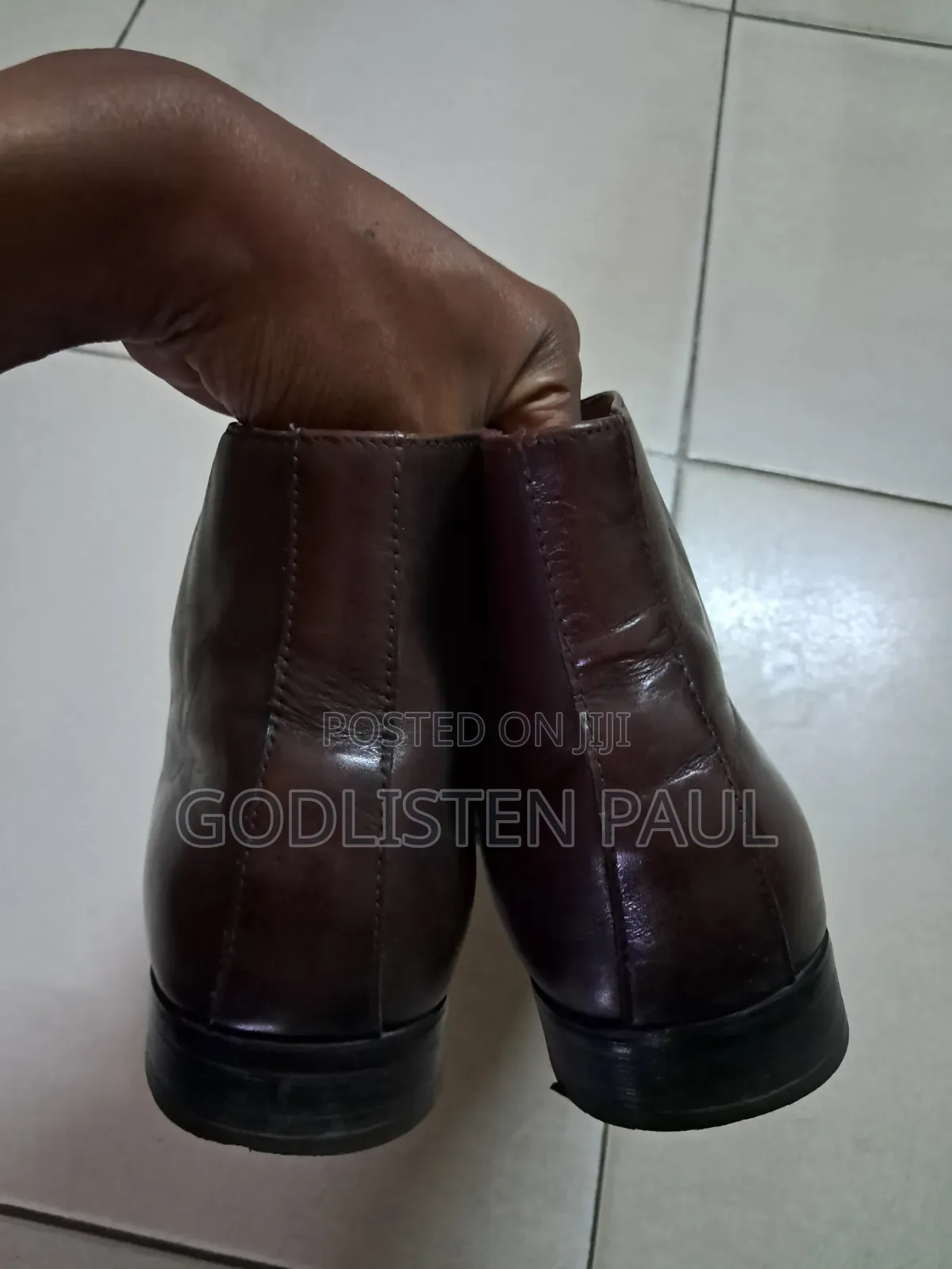 Clark Dark Brown Classy Leather Boots, Size 41