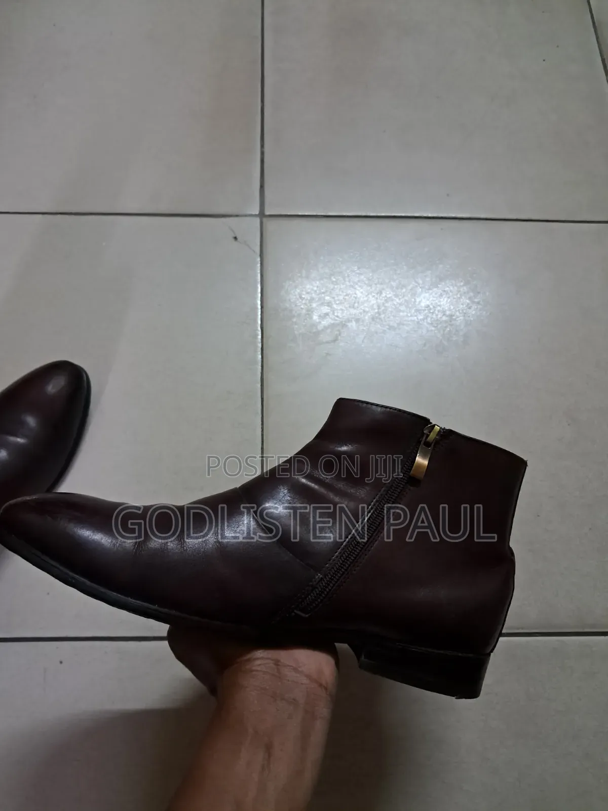 Clark Dark Brown Classy Leather Boots, Size 41