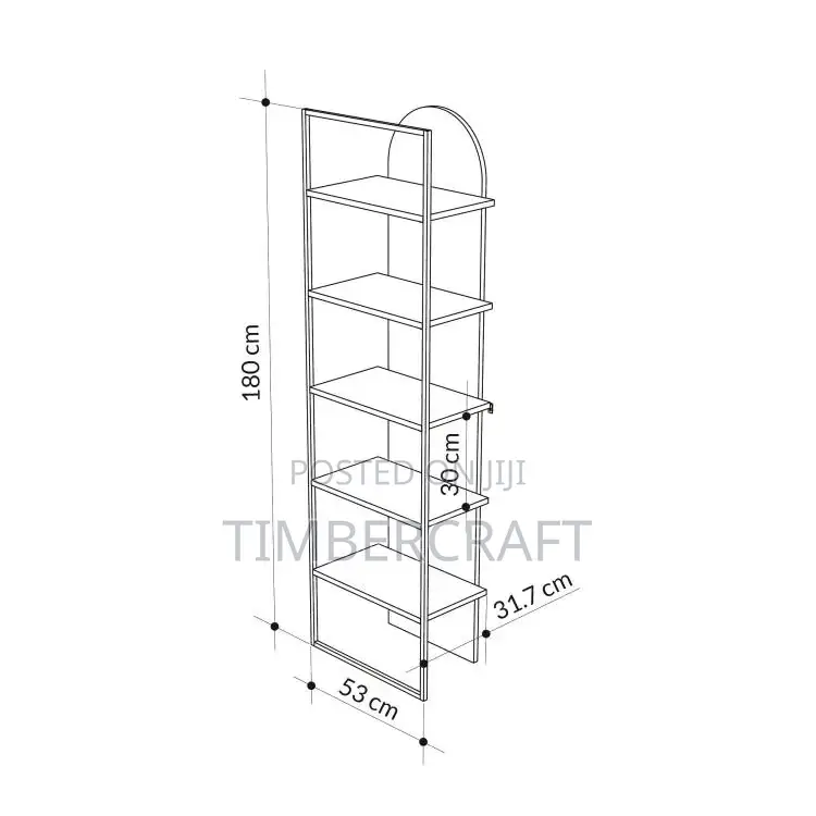 Archy Bookcase Retro Grey