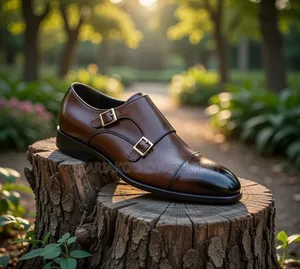 Men's Classic Black Double Monk Strap Shoes