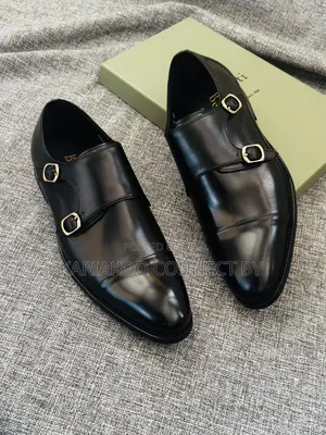 Men's Classic Double Monk Strap Leather Shoes