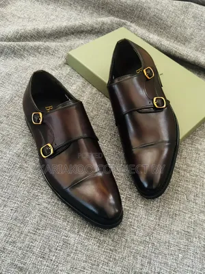 Men's Classic Double Monk Strap Leather Shoes