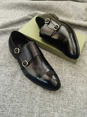 Men's Classic Double Monk Strap Leather Shoes