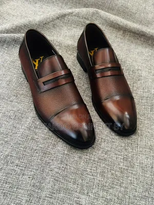 ​Louis Vuitton Style Men's Textured Penny Loafers