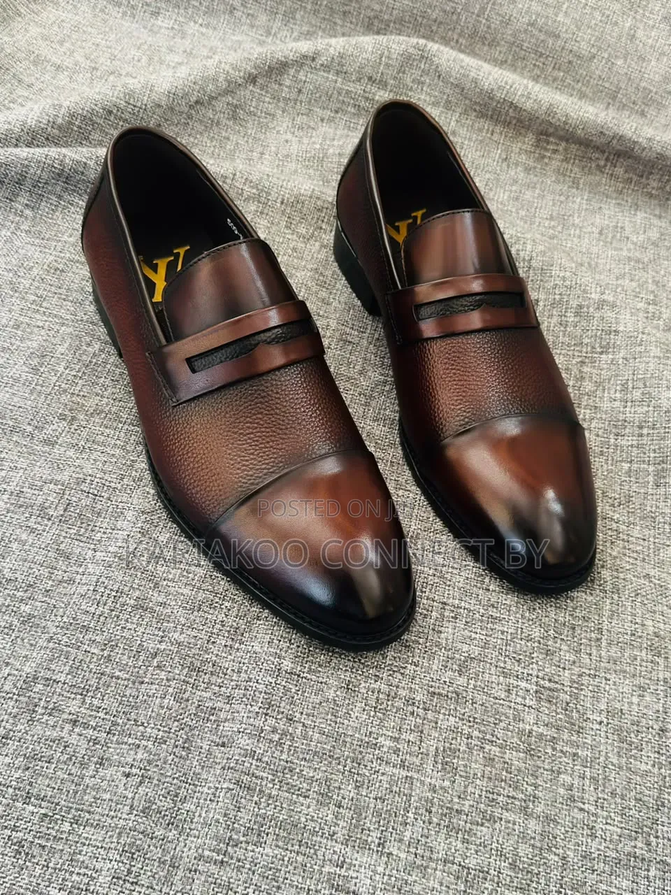 ​Louis Vuitton Style Men's Textured Penny Loafers