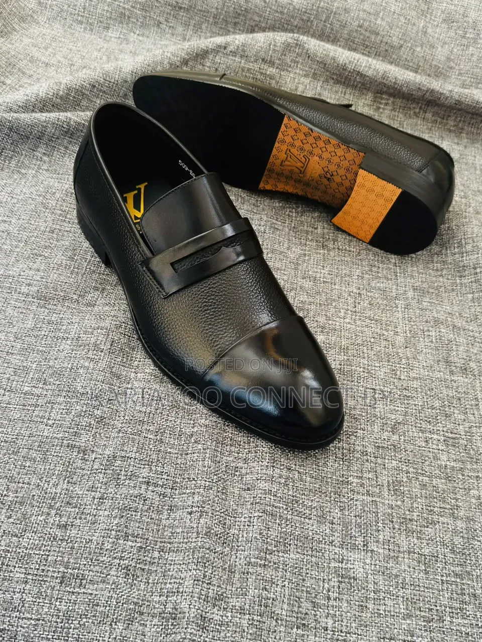 ​Louis Vuitton Style Men's Textured Penny Loafers