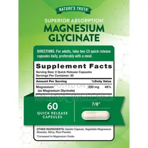 Nature’s Truth Chelated Magnesium Glycinate (60 Quick-Release Capsules
