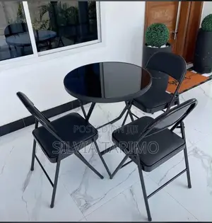 Modern Black Glass Dining Table Set – Elegant Stylish