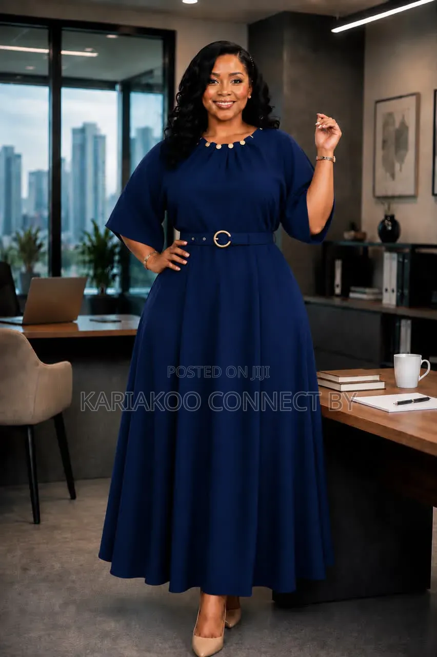 High-Fashion Belted Pleated Dress