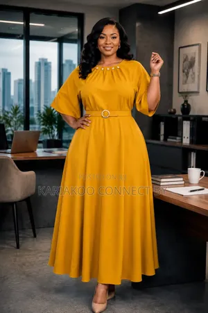 High-Fashion Belted Pleated Dress