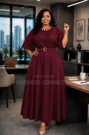 High-Fashion Belted Pleated Dress