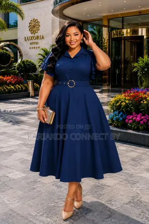 Elegant Gold-Accent Evening Dress