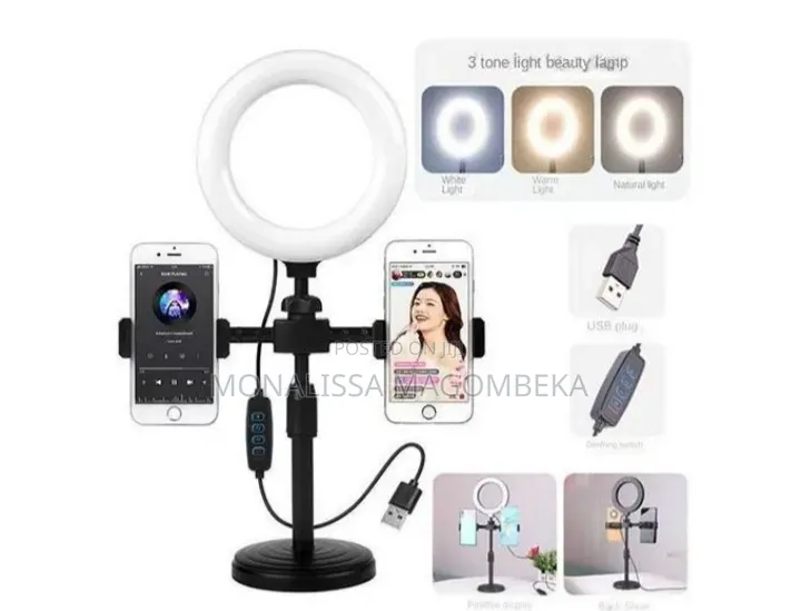Double Phone Holder With Ringlight