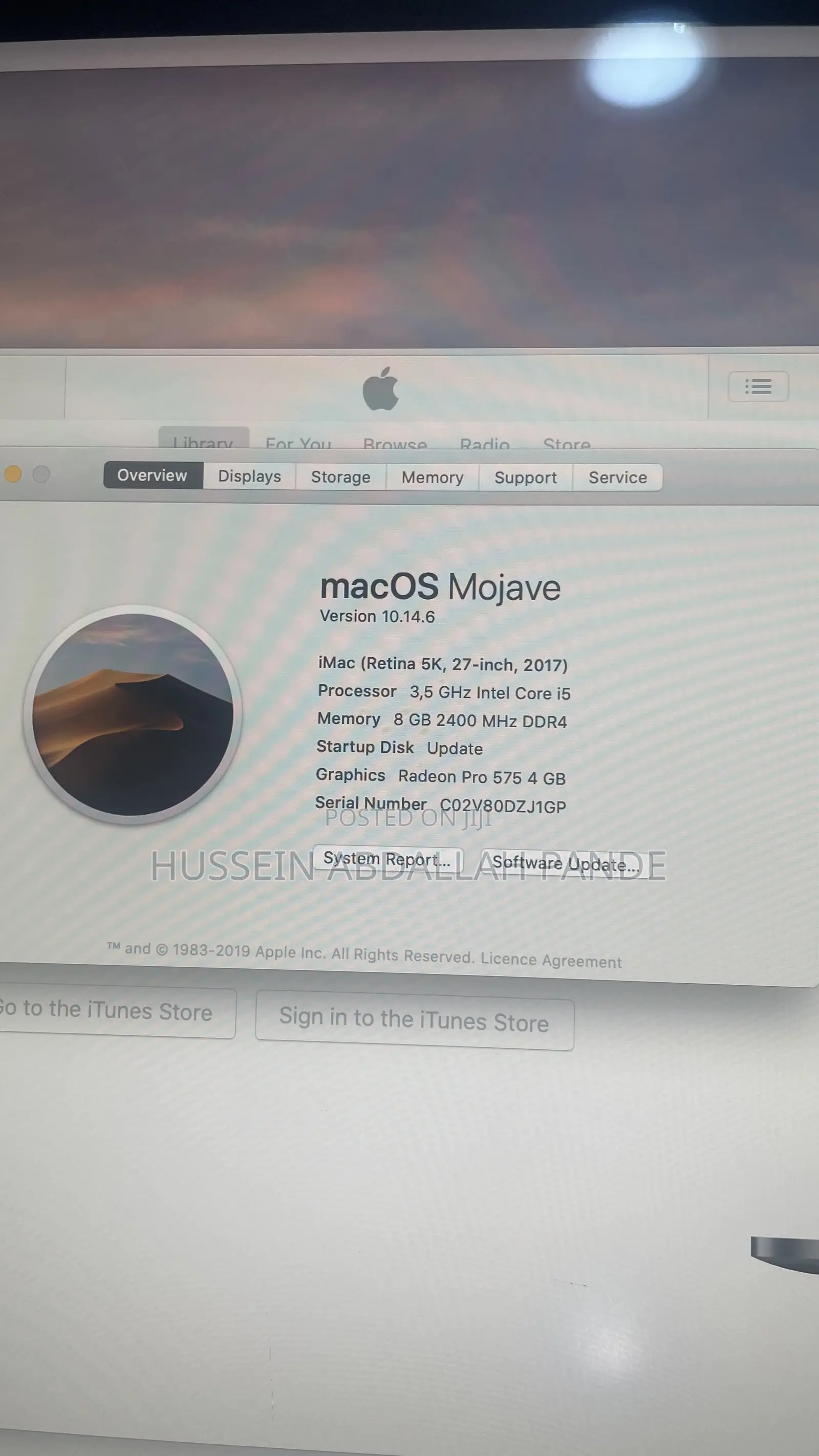 Desktop Computer Apple iMac 8GB Intel Core i5 HDD 1T