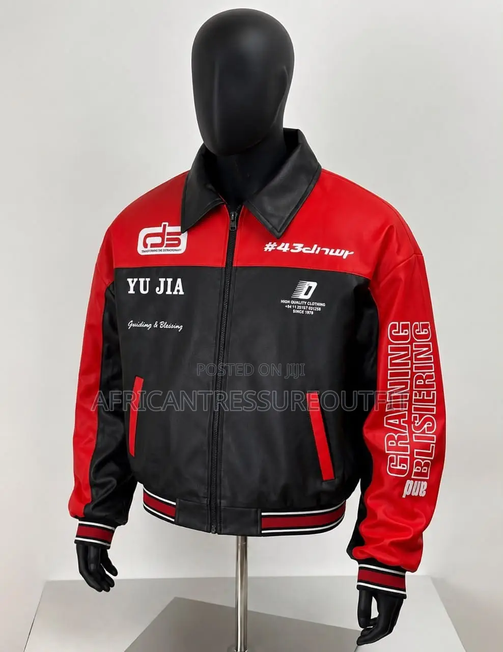 Leather Faux Racing Bomber Jackets