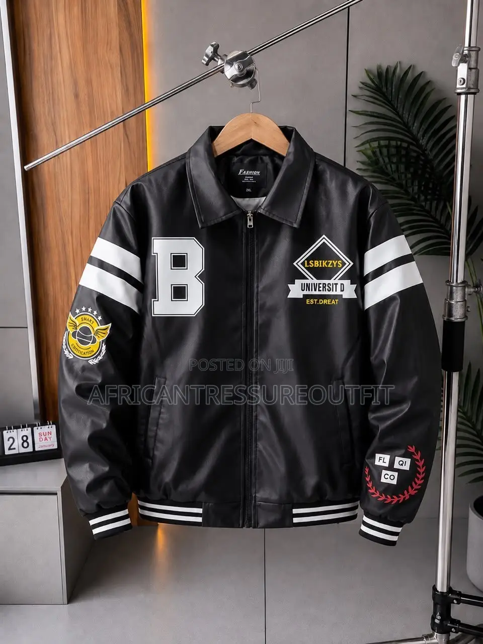 Leather Faux Racing Bomber Jackets
