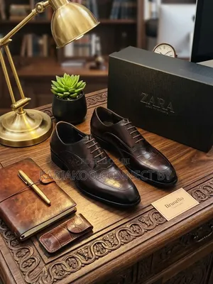 ZARA Men's Classic Leather Wingtip Oxfords