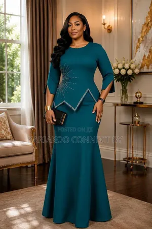 Women's Luxury Rhinestone Long Evening Dress