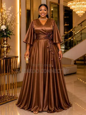 Luxury Silk Satin Wrap Maxi Gown
