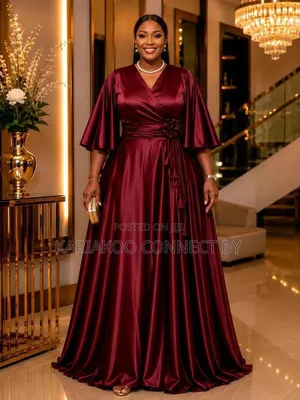 Luxury Silk Satin Wrap Maxi Gown