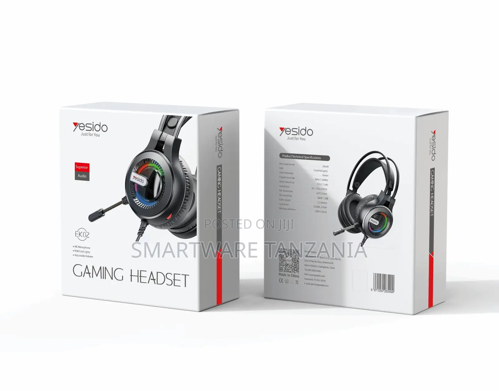 Yesido Gaming Headset With RGB Lighting, 3.5mm Connector