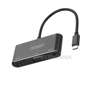 Onten USB-C to VGA and HDMI Adapter With 3.5mm Audio Jack, 1080P