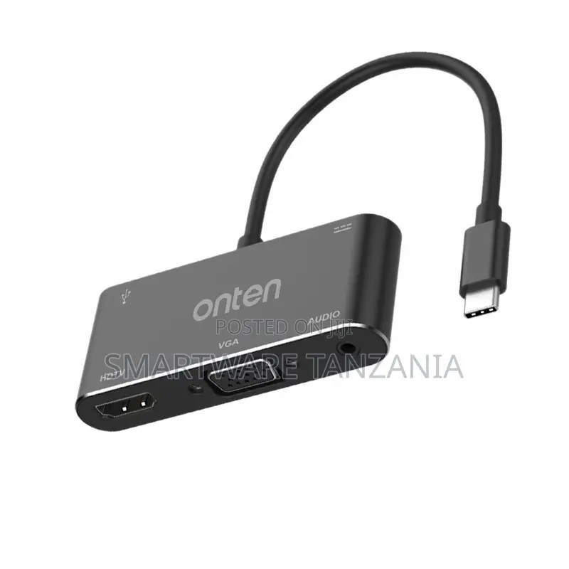 Onten USB-C to VGA and HDMI Adapter With 3.5mm Audio Jack, 1080P