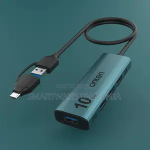USB 3.2 Gen 2 10G 4-Port Hub, 5-in-2 Adapter With Power Delivery