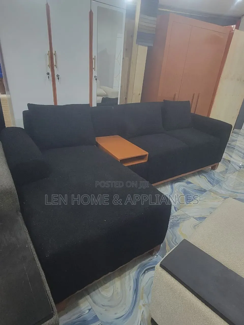 Luxury Sofa Fiber and Spring Color Dark Grey
