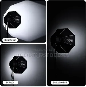 60cm Octagonal Softbox With Bowens Mount, Grid – For Studio and Video