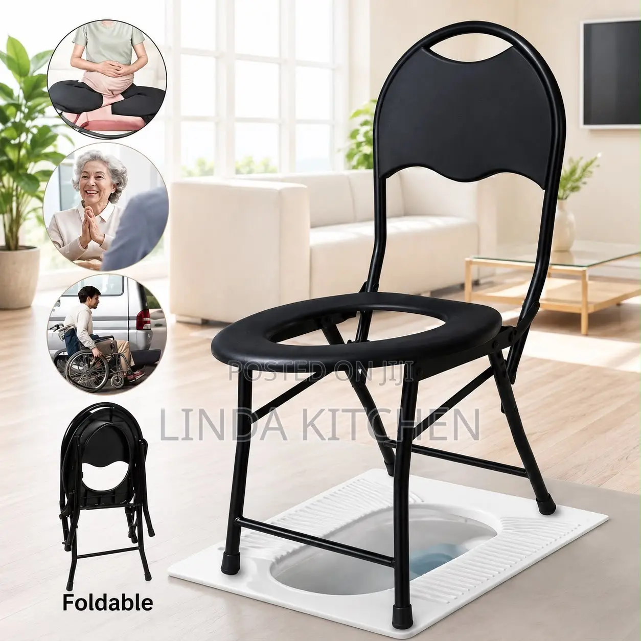 Foldable Toilet Supports With Backrest