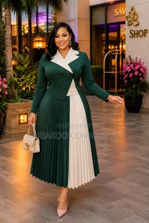 Classy Two-Tone Pleated Dress Collection
