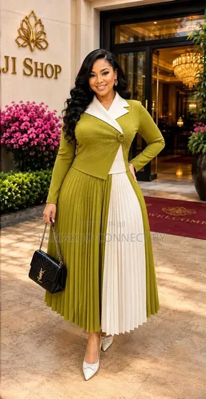 Classy Two-Tone Pleated Dress Collection