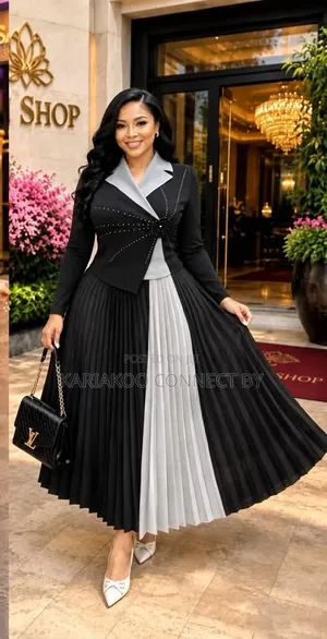 Classy Two-Tone Pleated Dress Collection