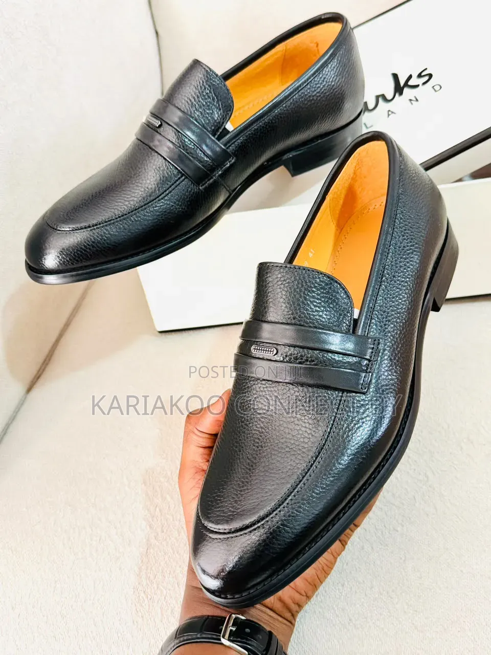 Clarks Men's Genuine Textured Leather Penny Loafers