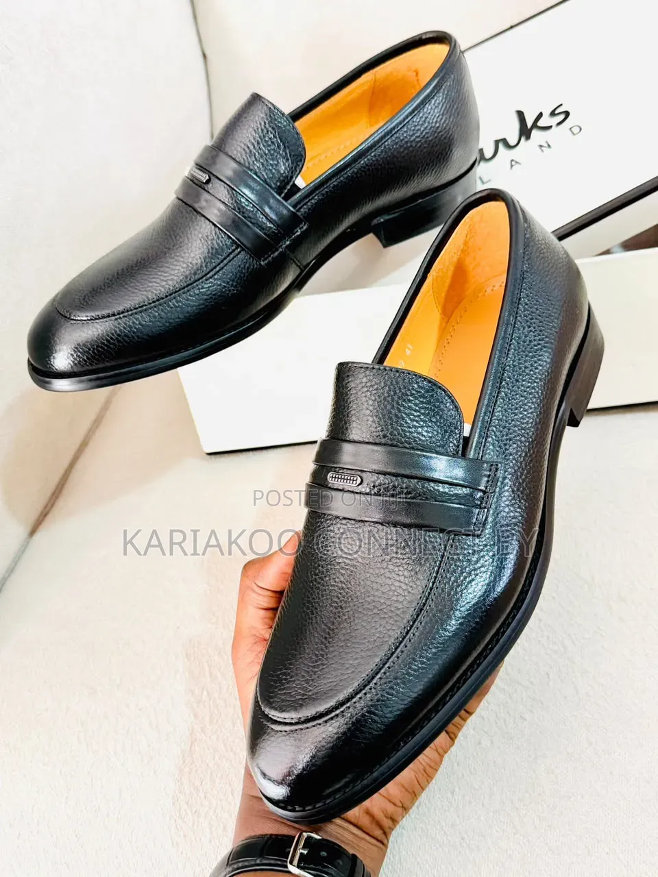 Clarks Men's Genuine Textured Leather Penny Loafers