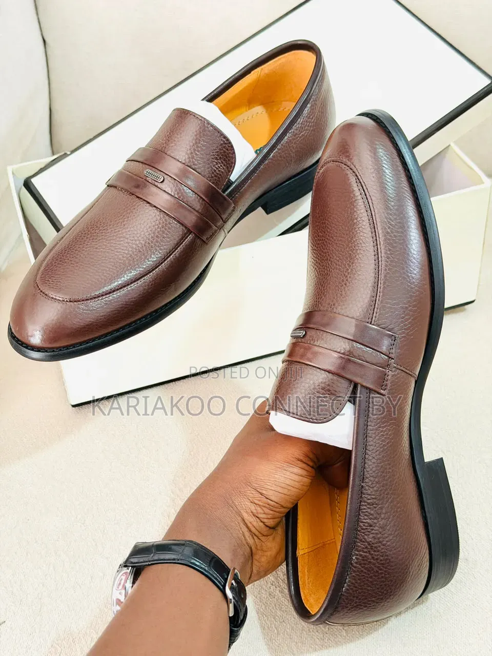 Clarks Men's Genuine Textured Leather Penny Loafers