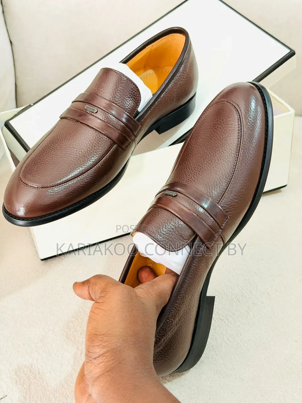 Clarks Men's Genuine Textured Leather Penny Loafers