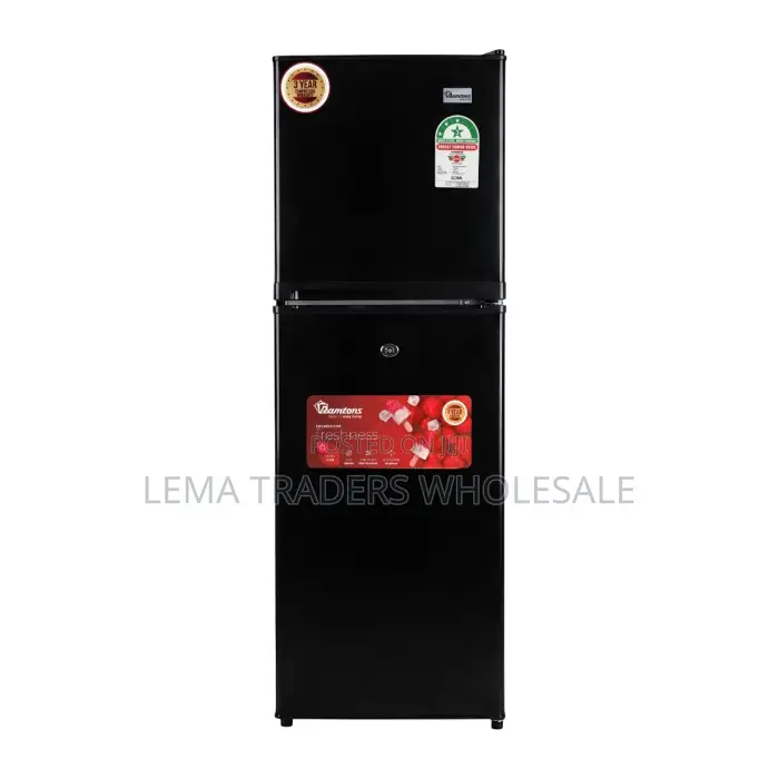 137 Liters Double Door Fridge Direct Cool, Black - Rf/346