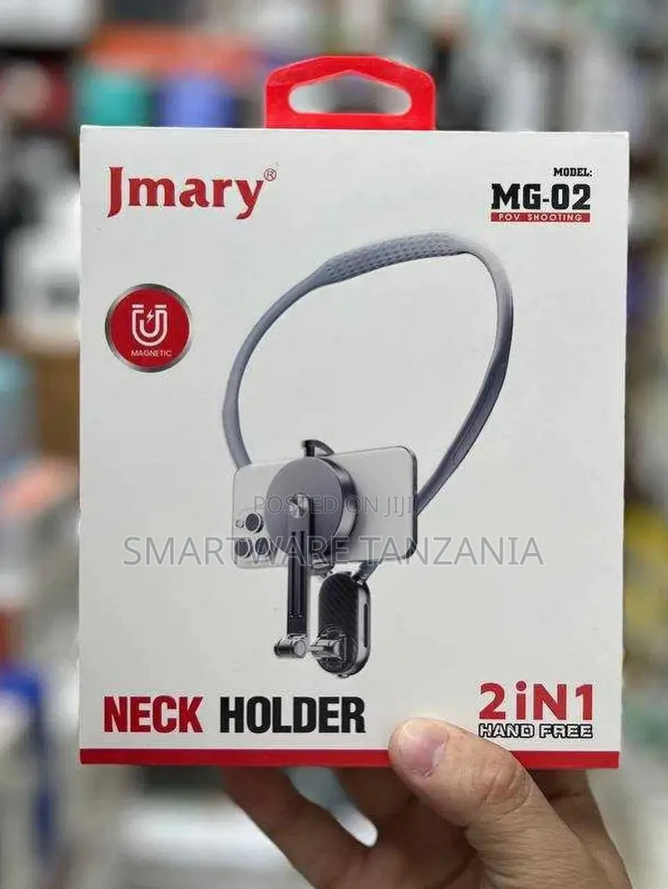 Jmary MG-02 2-in-1 Neck Holder for Smartphones, Magnetic Design